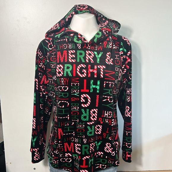 NO BOUNDARIES CHRISTMAS PULLOVER MERRY CHRISTMAS HOODIE SIZE  L 11-13 - Picture 3 of 8